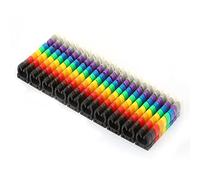 YUEHISY Marqueurs de Numéro de Fil, étiquettes de Câble de 6 mm², étiquettes Colorées à Clipser pour l'identification des Câbles électriques, 100 Manchons à Code Couleur pour le Marquage du Câblage