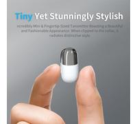 YUEHISY Microphone à Revers Double Type C Rechargeable sans Fil, Réduction du Bruit, Léger, Retour en Temps Réel, pour L'enregistrement Vidéo Court, L'exploration en Magasin, Noir (White)