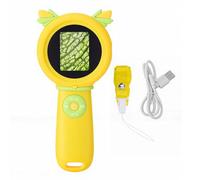 YUEHISY Microscope Numérique pour Enfants avec écran 2 Pouces, Grossissement 1000X et 8 Lumières LED, Microscope éducatif Portatif, pour Garçons et Filles (Yellow)