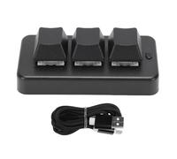 YUEHISY Mini Clavier à 3 Touches, Filaire sans Fil 2 en 1, Clavier Programmable Ergonomique, de Raccourci Mécanique ABS Portable pour Le Bureau à Domicile (Black)