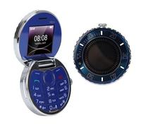 YUEHISY Montre de Poche Vintage à Clapet, Téléphone Portable Double SIM 2G GSM à Grande vec Batterie 1200 MAh, écrans 1,77", Lecteur MP3, Radio FM pour Personnes âgées (Blue)