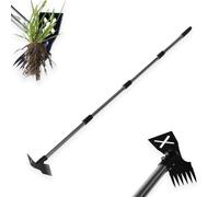 YUEHISY Outil D'étieur de Mauvaises Herbes 60 Pouces, Démontage de Stand Lourds avec Un Dissolvant avec Une Tête de 6-Tine, Un Poteau Réglable pour la Cour, Un Désherbage de Jardin de