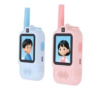 YUEHISY Paquet de 2 Talkies-Walkies Vidéo pour Enfants, Rechargeables avec Changeur de Voix à Deux Caméras, Portée de 600 M, Type C, pour Garçons et Filles âgés de 3 à 12 Ans