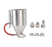 YUEHISY Pulvérisateur de Mortier en Ciment, Pistolet à Banc à Trémie en Acier en Acier Inoxydable avec 6 Buses, capacité de 3,5 L, Entrée de 1/4 de Pouce, pour Murs Bricks Floors