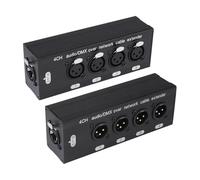 YUEHISY Rallonge XLR vers RJ45, Adaptateur Multi-réseau 4 Canaux, Multiplex Numérique AES EBU, XLR Mâle Femelle 3 Broches vers Cat5 Cat6, pour éclairage de Scène DJ