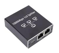 YUEHISY Répartiteur Ethernet Gigabit, Adaptateur Répartiteur Ethernet 1 à 3 RJ45, 1000 Mbps, Plug & Play, Boîtier en Aluminium, pour Routeur Commutateur Réseau IPTV/PC