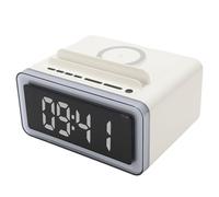 YUEHISY Réveil avec Chargement sans Fil, Machine à Bruit Blanc, Haut-Parleur Bluetooth avec Veilleuse LED, pour Chambre à Coucher, Bureau et Maison