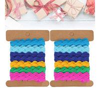 YUEHISY Ruban Zigzag Coloré 8mm pour Couture DIY Artisanat 2 Pièces (1) | Matériau en polyester, Durable et difficile à casser, Couleur vive qui ne se décolore pas, Petite taille, Facile à ranger