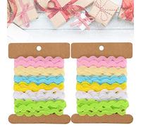 YUEHISY Ruban Zigzag Coloré 8mm pour Couture DIY Artisanat 2 Pièces (2) | Matériau en polyester, Durable et difficile à casser, Couleur vive qui ne se décolore pas, Petite taille, Facile à ranger