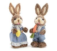 YUEHISY Statue de Lapin de Pâques en Mousse Festive, Décoration de Table Vive, Parfaite pour Les Célébrations de Pâques, Lot de 2