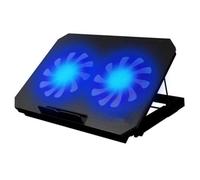 YUEHISY Support de Refroidissement pour Ordinateur Portable, 11 à 17 | Grille en Fer, Maison/Bureau/Voyage, Double Ventilateurs Silencieux, Hauteur Multiple, Rebord Avant Antidérapant, Léger et