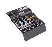 YUEHISY Table de Mixage Audio 4 Canaux, Table de Mixage DJ Bluetooth avec Lecteur MP3 USB, Alimentation 48 V, égaliseur 3 Bandes, Interface Audio Portable, pour la Performance et