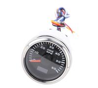 YUEHISY Tachymètre 52 Mm 2 Pouces 6000 Tr/min avec Compteur Horaire Rétro-éclairage 7 Couleurs, Kit de Compteur RPM pour Camion Tracteur Voiture RV Bateau Moteur à (Cadran noir couvercle argenté