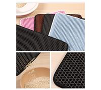 YUEHISY Tapis de Litière pour Chat, Double Couche, Imperméable, Facile à Nettoyer, Piège pour Zone d'alimentation pour Animaux de Compagnie, Matériau EVA (Bleu bébé)