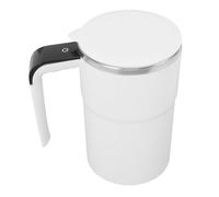 YUEHISY Tasse D'agitation Automatique en Acier Inoxydable, capacité Modérée de 13oz pour un Usage Quotidien, ABS Blanc 304
