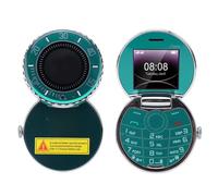 YUEHISY Téléphone à Clapet avec Design de Montre de Poche Vintage, Double SIM, Double Veille, Gros Boutons Débloqués, 2G GSM, pour Personnes âgées (Green)