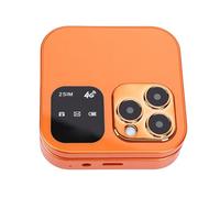 YUEHISY Téléphone à Clapet débloqué 4G LTE Double SIM avec Haut-Parleur Haut Volume pour Personnes âgées, Composition MP3 FM en Un, Idéal pour Les Voyages, Matériau Métallique ABS (Orange)