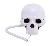 YUEHISY Téléphone Fixe du Crâne, Conception Vibrante Unique HD Qualité Sonore de Bureau de Bureau Multifonctionnel, avec Une Numérotation de Déconnexion Rapide Redaling (White)