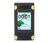 YUEHISY Téléphone Flip Robuste avec Charnière en Alliage, Batterie 4800mAh, Double écran, Haut-Parleur Bruyant, Caméra 1,3 MP, Double SIM GSM déverrouillé (Black)