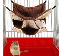 YUEHISY Three Layer Small Pet Warm Hammock Hanging Bed for Hamster Sugar | Toile et peluche, Quatre crochets pour suspendre la cage pour le rangement, Motifs colorés, Sert à la fois de lit et de hamac