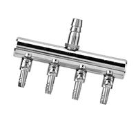 YUEHISY Valve de Débit d'air en Acier Inoxydable, Séparateur d'Aquarium à 6 Voies avec Contrôle Individuel, Débit Réglable pour Aquarium, Connecteur de 8 Mm à 4 Mm, Accessoires de Pompe à Air pour