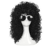 Yuehong 70s 80s Rocking Dude Afro Perruque Hommes Rocker Anime Cosplay Homme Perruque Longue Boucl e Noire Perruque Cheveux Perruques