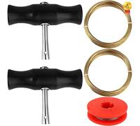 Yuehuabao Kit d’Enlèvement de Pare-bris Outil de Retrait de Pare-Brise Démontage du Pare-Brise de Voiture 3pcs Fils de Coupe et 2 pcs poignées de vitre