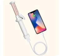 Yuehuamech Mini fer à friser sans fil USB rechargeable en céramique 2 en 1 Fer à boucler de voyage pour cheveux humides et secs, pour les voyages et l'utilisation à la maison