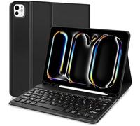 YUEJIDZ Coque Clavier pour iPad Pro 11 M5/M4 2025/2024- Français AZERTY Clavier, étui Protecteur avec Support pour Crayon pour iPad Pro 11 6th/5th Génération 11 Pouces, Noir