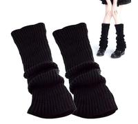 YueJieSelected Jambières pour femme, chauffe-jambes, jambières pour enfants, costume de ballet pour fille, jambières tendance, Jambières d'hiver tricotées, chauffe-jambes vintage (2, Noir 40 cm)