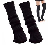 YueJieSelected Jambières pour femme, chauffe-jambes, jambières pour enfants, costume de ballet pour fille, jambières tendance, Jambières d'hiver tricotées, chauffe-jambes vintage (2, Noir 70 cm)
