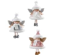 YUEKOPOU Accessoires pour Cheveux de Noël, Pinces à Rideaux Christmas Angel Doll Pendant Ornaments Pack of X 19cm Tree Hanging Decorations(3pcsa)