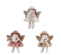 YUEKOPOU Accessoires pour Cheveux de Noël, Pinces à Rideaux Christmas Angel Doll Pendant Ornaments Pack of X 19cm Tree Hanging Decorations(3pcs)