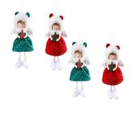 YUEKOPOU Accessoires pour Cheveux de Noël, Pinces à Rideaux Christmas Angel Doll Pendant Tree Hanging Ornaments 6.3x3.5 inches Pack of 2/4(4pcs)