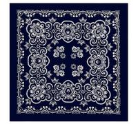 YUEKOPOU Bandana pour la tête, Bandana français, Foulard Bandana à motif Floral for femmes et hommes, Turban carré, foulard coloré, couvre-chef(Navy Style)