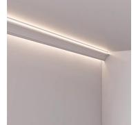 YUEKOPOU Canal Lumineux à LED, éclairage de Plafond, Plinth Bande Lumineuse LED en Aluminium, Montage en Surface, moulure de Couronne, éclairage Blanc, Plusieurs Tailles(2m/6.6ft)