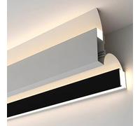 YUEKOPOU Canal Lumineux à LED, éclairage de Plafond, Plinth Moulure de Plafond LED en Aluminium Blanc et Noir, Plusieurs Tailles(Black,8 m/26.2 ft)