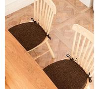 YUEKOPOU Chaises de Salle à Manger Colorful U Shaped Chair Cushions 6 Pack with Ties - Non-Slip Seat Pads for Dining Chairs - Blue Dining Room Cushion Set(Brown)