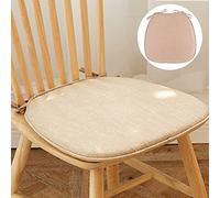 YUEKOPOU Chaises de Salle à Manger Colorful U Shaped Chair Cushions 6 Pack with Ties - Non-Slip Seat Pads for Dining Chairs - Blue Dining Room Cushion Set(Beige)