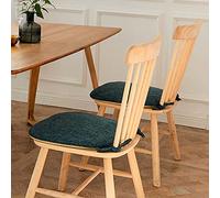 YUEKOPOU Chaises de Salle à Manger Colorful U Shaped Chair Cushions 6 Pack with Ties - Non-Slip Seat Pads for Dining Chairs - Blue Dining Room Cushion Set(Dark Grey)