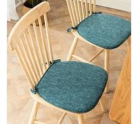 YUEKOPOU Chaises de Salle à Manger Colorful U Shaped Chair Cushions 6 Pack with Ties - Non-Slip Seat Pads for Dining Chairs - Blue Dining Room Cushion Set(Blue)