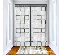 YUEKOPOU Écran de couverture de porte isolé, rideau magnétique blanc semi-transparent, for la chaleur hivernale et le refroidissement intérieur en été(95x210cm)