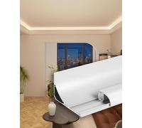 YUEKOPOU Moulure de Plafond, plinthe, Aluminum Baseboard LED Light Molding Trim Custom Length Surface Mounted Ceiling Decor White 6x8cm Multiple Lengths(9m (29.5ft))