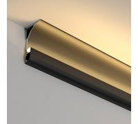 YUEKOPOU Moulure de Plafond, plinthe, Aluminum Skirting Channel for LED Strip Lights in Black White Pack of 3-10 Pcs(Black 3pcs)