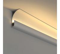 YUEKOPOU Moulure de Plafond, plinthe, Aluminum Skirting Channel for LED Strip Lights in Black White Pack of 3-10 Pcs(White 3pcs)