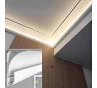 YUEKOPOU Moulure de Plafond, plinthe, LED Crown Molding Trim 8x6cm Aluminum Channel Track for Ceiling Wall Lighting Multiple Sizes(2.4 m/7.8 ft)