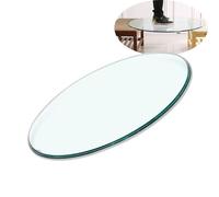 YUEKOPOU Plateau de Table Rond en Verre trempé