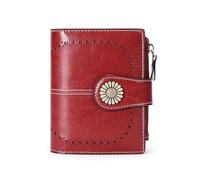 YUEKOPOU Portefeuille,Portefeuille en Cuir à Carreaux, European Retro Small Purse for Women Large Capacity Card WalletStylish Ladies Wallet(C)