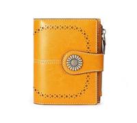YUEKOPOU Portefeuille,Portefeuille en Cuir à Carreaux, European Retro Small Purse for Women Large Capacity Card WalletStylish Ladies Wallet(A)