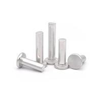 YUEKOPOU Rivets solides en aluminium M6, attaches à tête ronde solides, rivets légers et robustes for les applications de bricolage, de réparation, d'artisanat et industrielles(14mm 20pcs,M6x20)